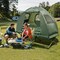 Green Blue 5-in-1 Camping Tent Combo Elevated Air Mattress Pillow Sleeping Bag